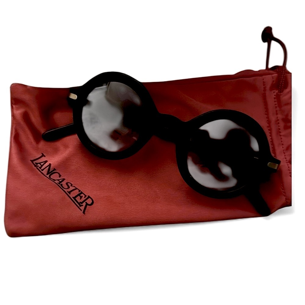 Italian Black Round Sunglasses Unisex